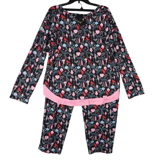 Ellen Tracy Other - Ellen Tracy Womens Size Large 2-Piece Pajama Set Black Christmas Cardinal NWT